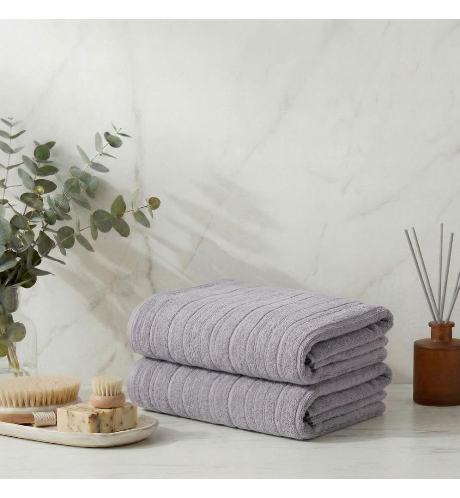 Badetuchset, 2-teilig, 100 % Baumwolle, Grau