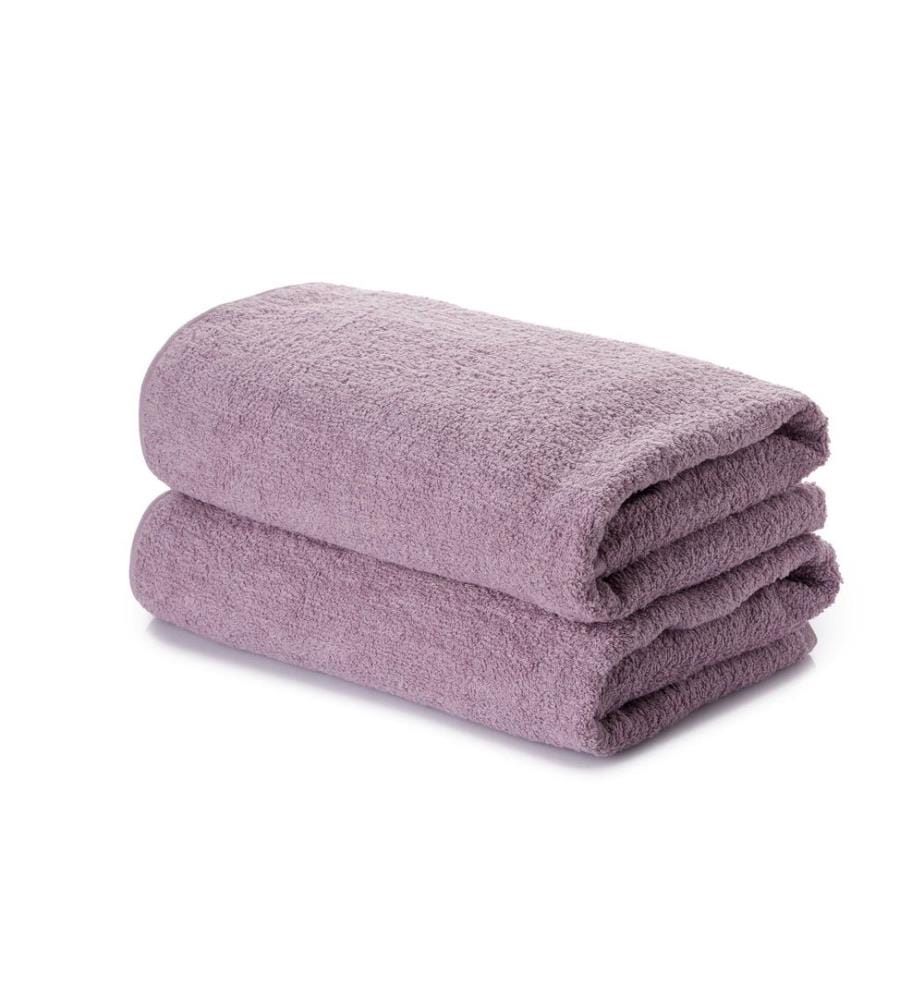 Ensemble de serviettes de bain, 2 pièces, 100 % coton, rose poudré