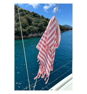 Fouta, Strandtuch, 100 % Baumwolle, Rot