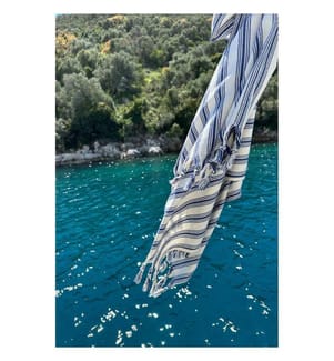 Fouta, Strandtuch, 100 % Baumwolle, Marineblau