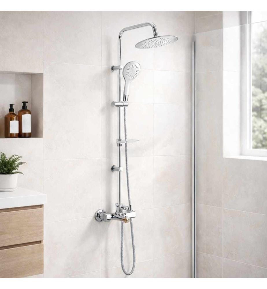 Ensemble de robinetterie de douche, 100 % laiton, chromé
