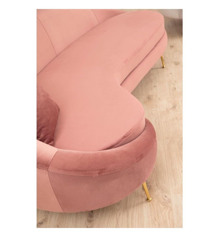 3-Sitz-Sofa, Rosa, Gestell aus Buchenholz - Spanplatte, Polyester-Stoff