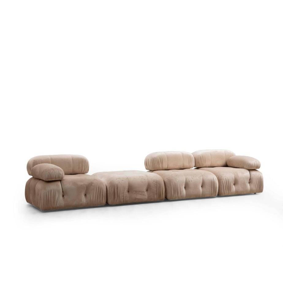 1-Seat Sofa, Cream, Beech Wood - Chipboard Frame, Polyester Fabric