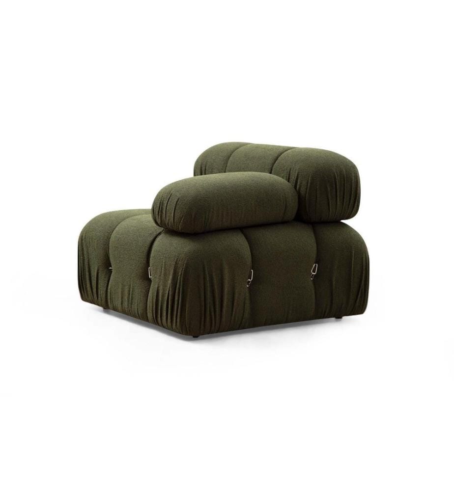 1-Sitz-Sofa, Grün, Gestell aus Buchenholz - Spanplatte, Stoff aus Polyester