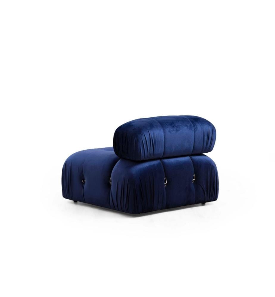1-Seat Sofa, Blue, Beech Wood - Chipboard Frame, Polyester Fabric