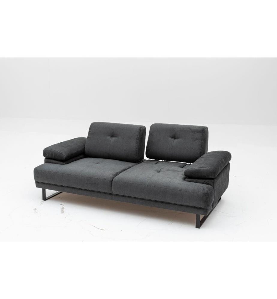 2-Sitz Sofa-Bett, Anthrazit, Buchenholz - Spanplattenrahmen, Polyester Stoff