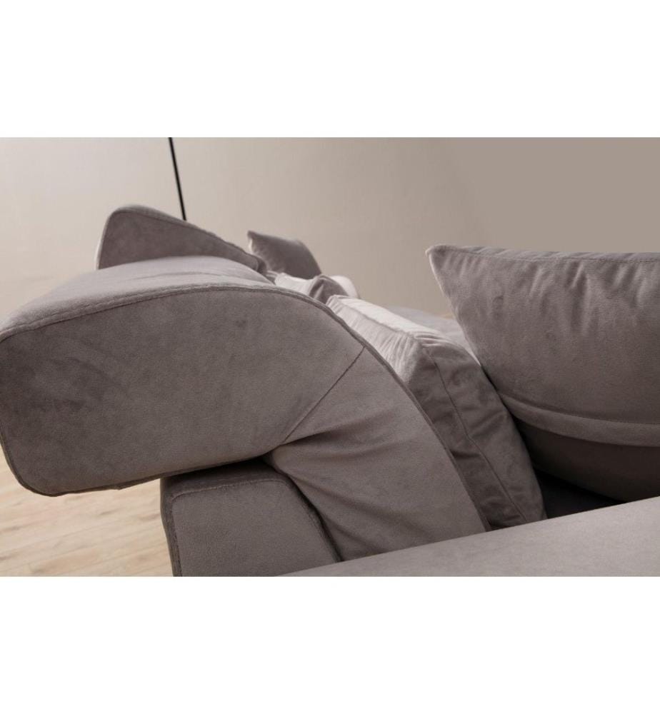 2-Sitz-Sofa, Hellgrau, Gestell aus Buchenholz - Spanplatte, Polyestergewebe