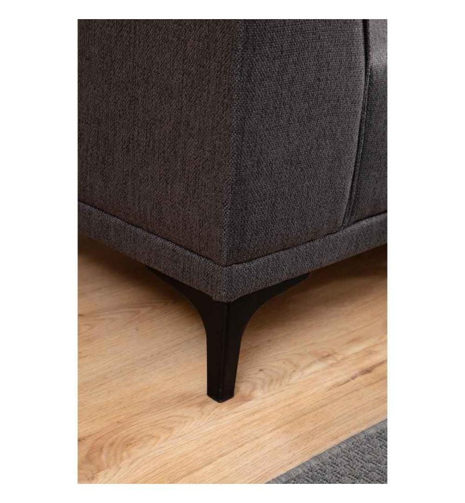 Ecksofa, Anthrazit, Gestell aus Buchenholz - Spanplatte, Stoff aus Polyester