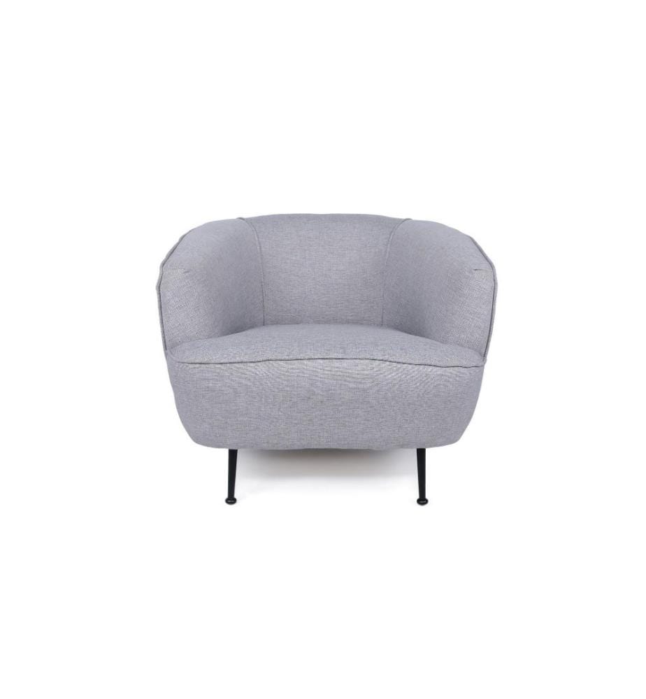 Ohrensessel, Hellgrau, Gestell Buchenholz - Spanplatte, Stoff Polyester Leinen