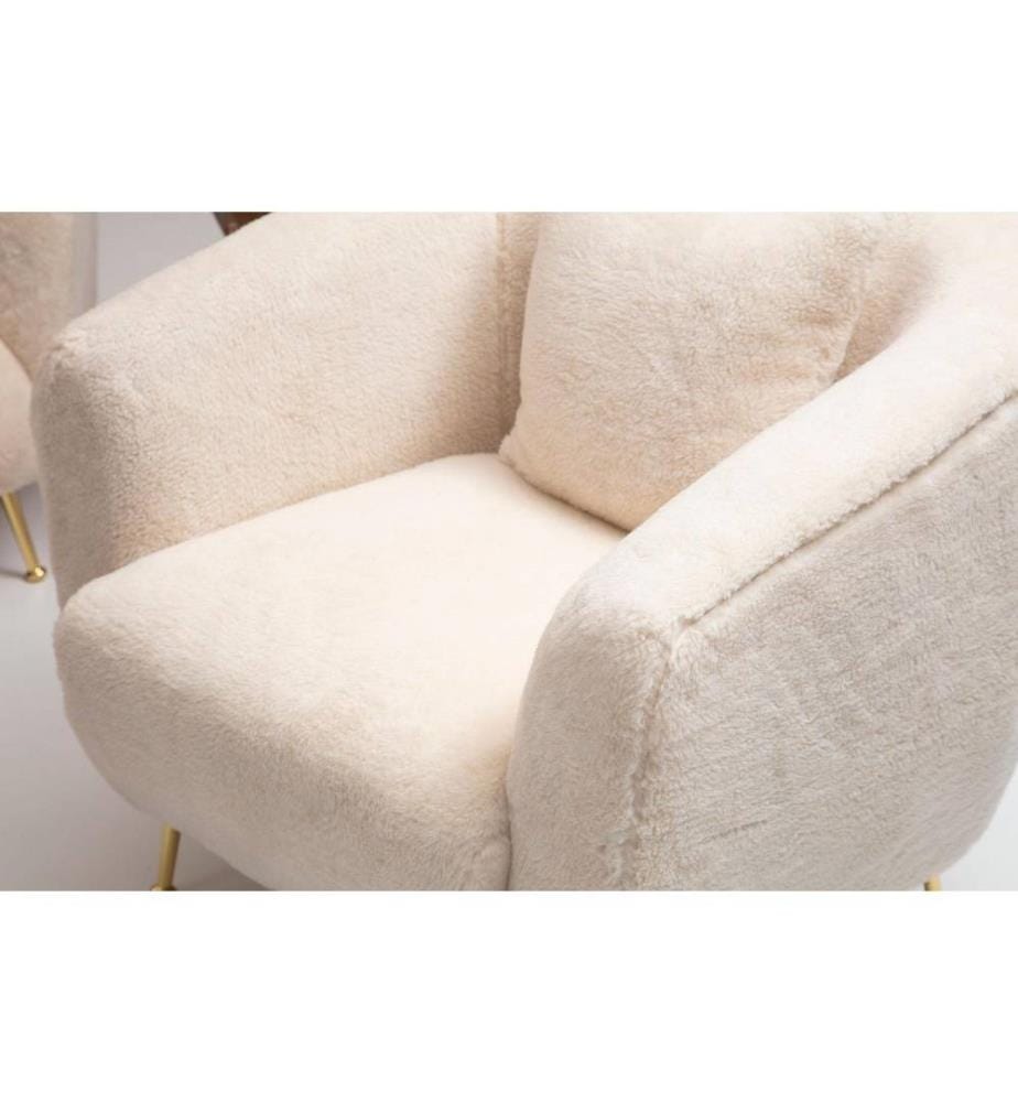 Ohrensessel, Beige, Gestell Buchenholz - Spanplatte, Polyestergewebe