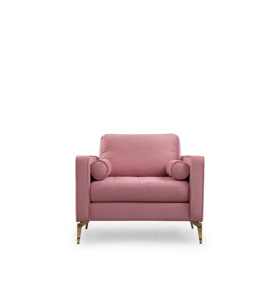 Ohrensessel, Dusty Rose, Gestell aus Buchenholz - Spanplatte, Polyestergewebe