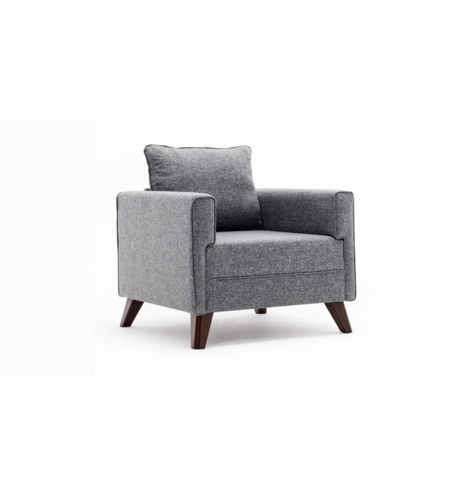 1-Sitz Sofa, Grau, Holz - MDF Rahmen, Polyester Stoff