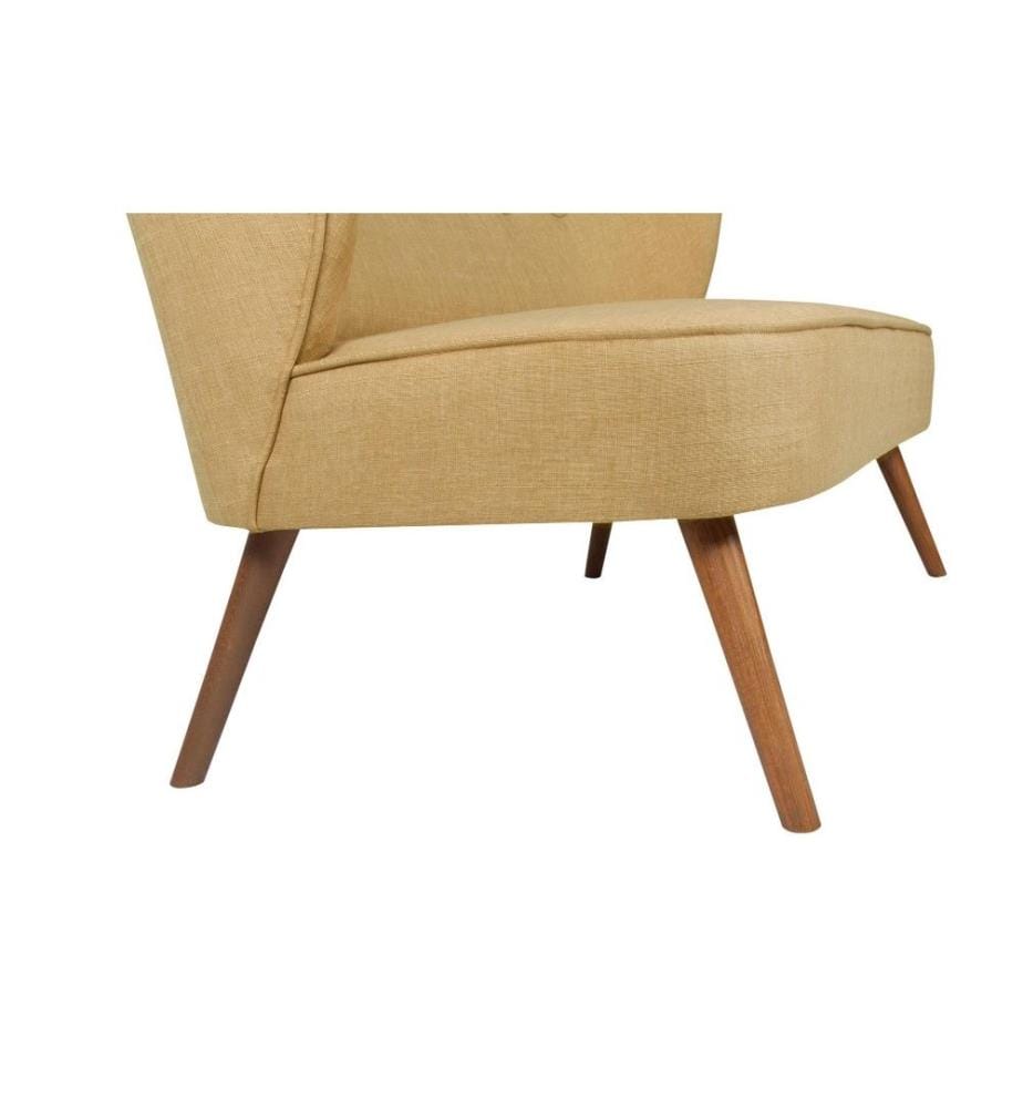 2-Seat Sofa, Milky Brown, Solid Wood Frame, Polyester Fabric