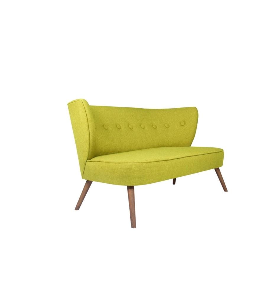 2-Sitz-Sofa, Erdnussgrün, Massivholzrahmen, Polyester-Gewebe