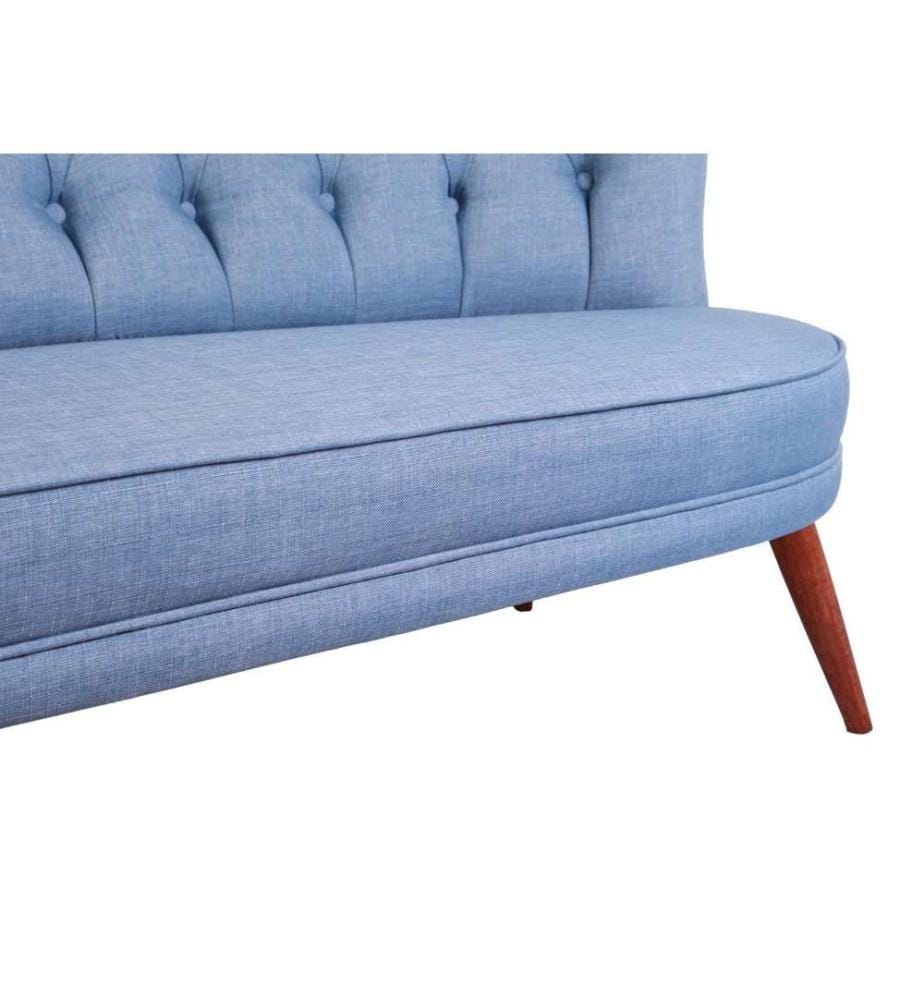 2-Sitz-Sofa, Indigoblau, Massivholzrahmen, Polyester-Gewebe