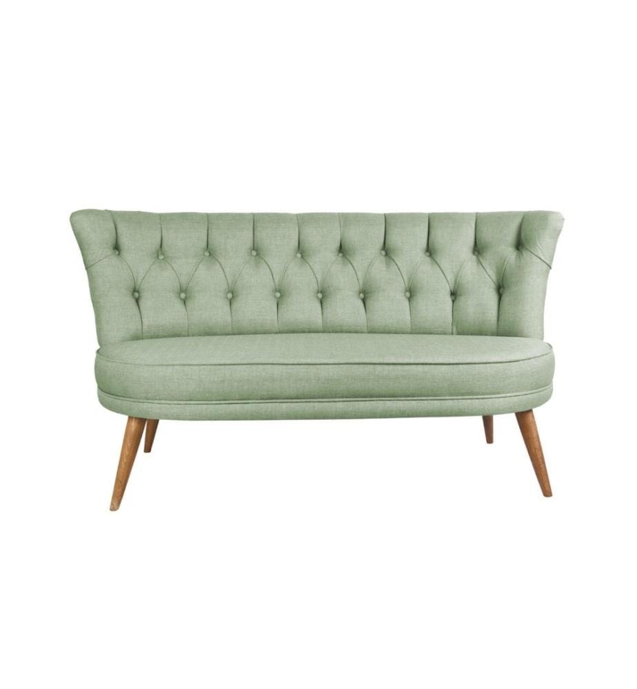 2-Seat Sofa, Petrol Green, Solid Wood Frame, Polyester Fabric