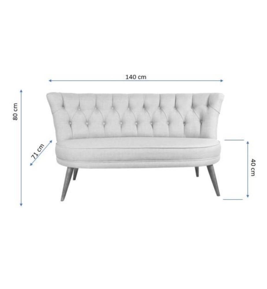 2-Sitz-Sofa, Erdnussgrün, Massivholzrahmen, Polyester-Gewebe