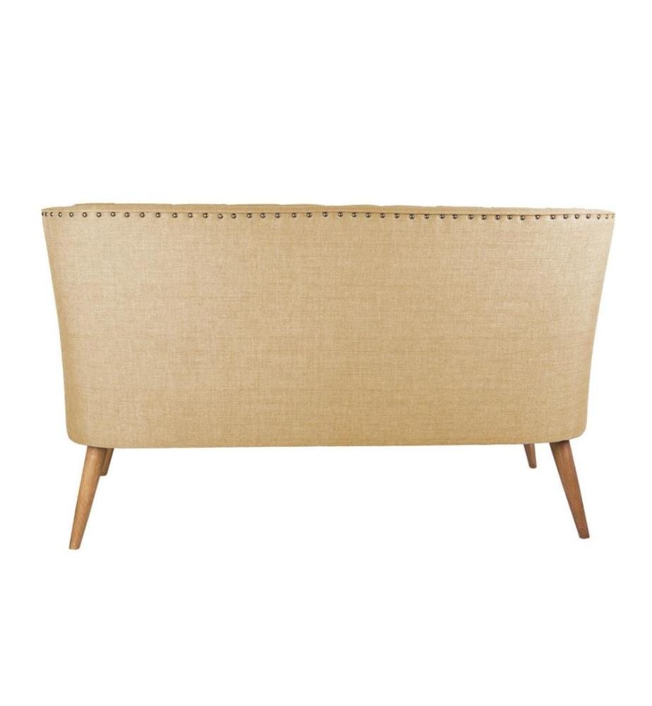 2-Sitz-Sofa, Milchbraun, Massivholzrahmen, Polyester-Gewebe