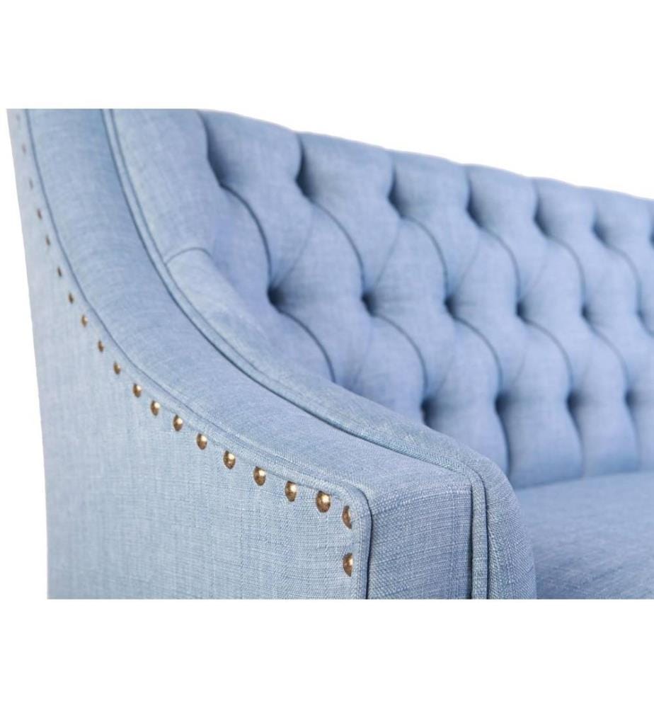 2-Sitz-Sofa, Indigoblau, Massivholzrahmen, Polyester-Gewebe