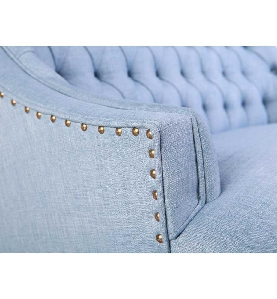 2-Sitz-Sofa, Indigoblau, Massivholzrahmen, Polyester-Gewebe