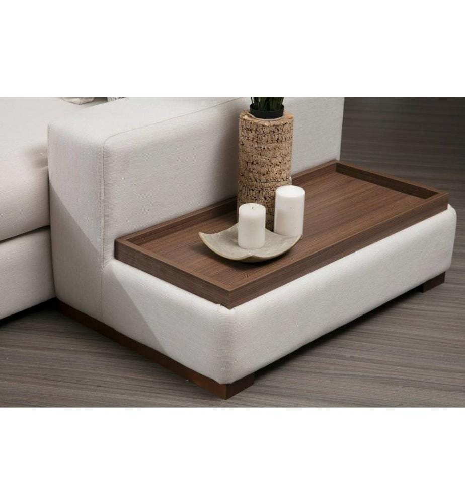 Corner Sofa, Beige, Beech Wood - Chipboard Frame, Polyester Fabric