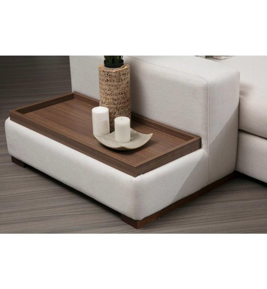 Corner Sofa, Beige, Beech Wood - Chipboard Frame, Polyester Fabric