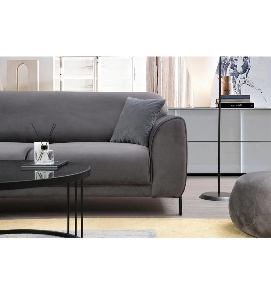 Ecksofa-Bett, Anthrazit, Buchenholz-Spanplattenrahmen, Polyestergewebe