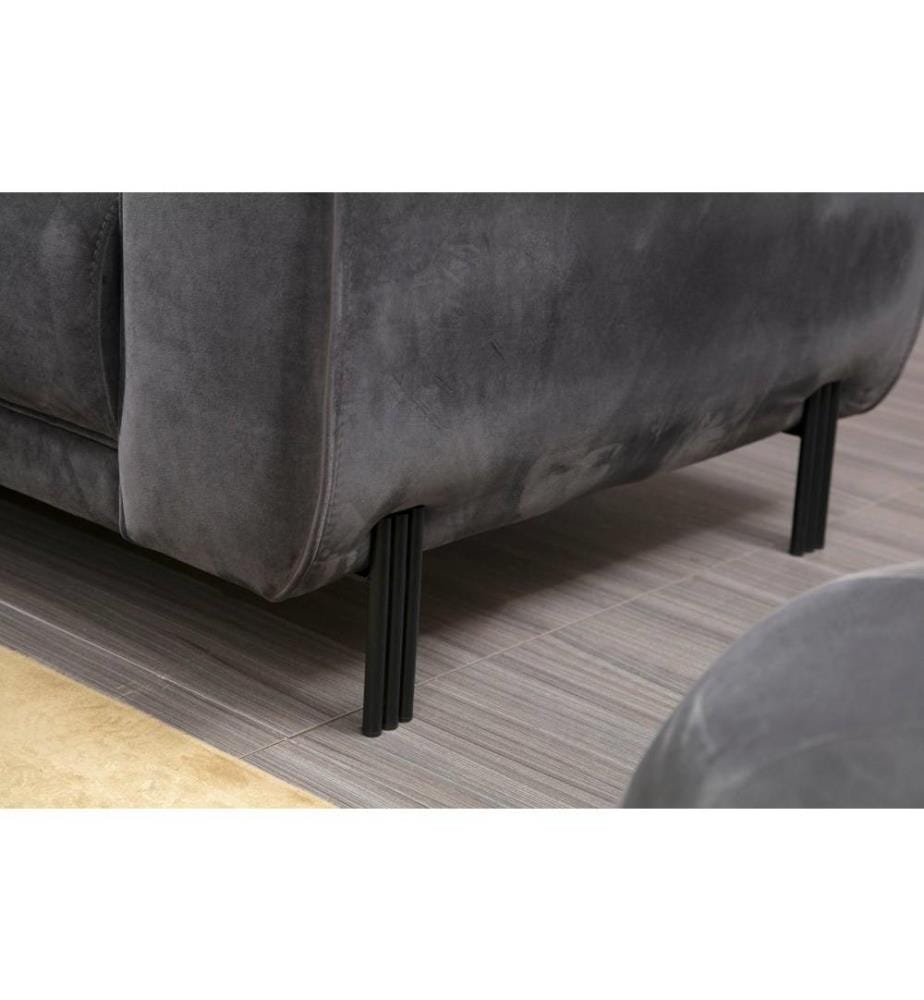 Ecksofa-Bett, Anthrazit, Buchenholz-Spanplattenrahmen, Polyestergewebe