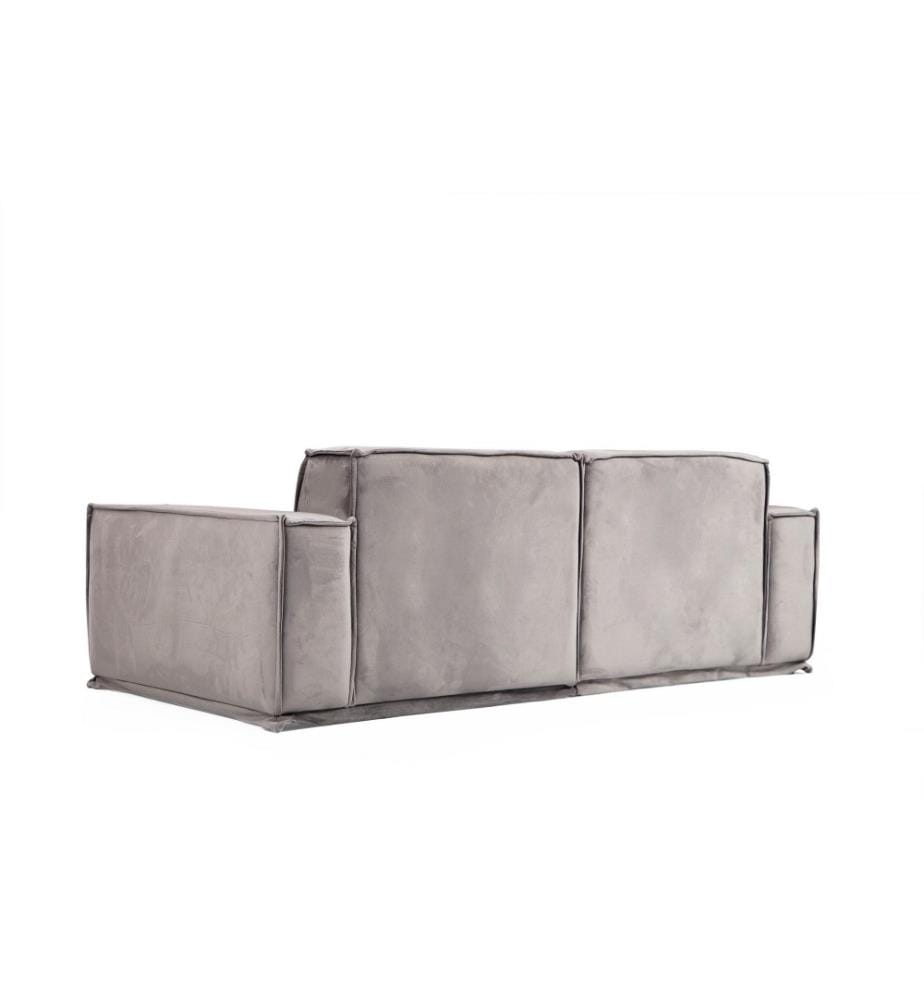 2-Sitz-Sofa, Grau, Gestell aus Buchenholz - Spanplatte, Stoff aus Polyester