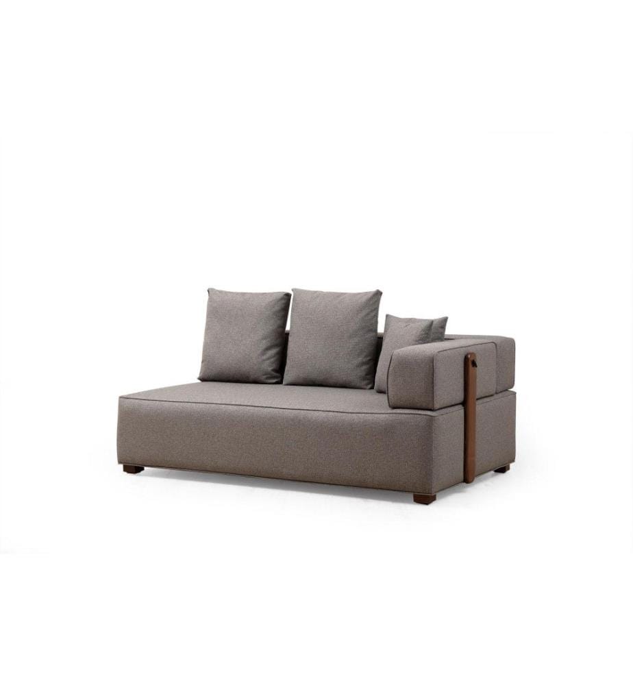 Corner Sofa, Grey, Beech Wood - Chipboard Frame, Polyester Fabric