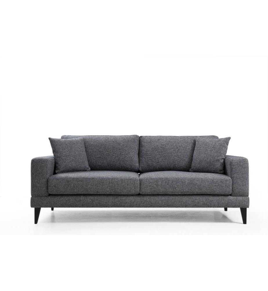 3-Sitzer Sofa-Bett, Dunkelgrau, Buchenholz - Spanplattenrahmen, Polyestergewebe