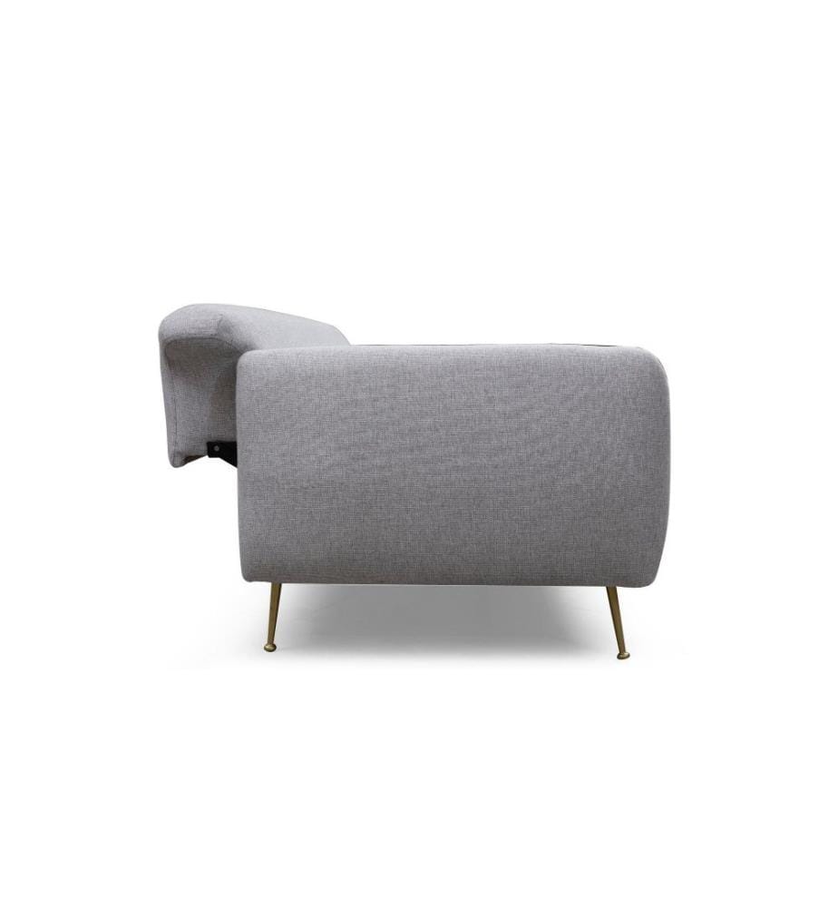 3-Sitz Sofa-Bett, Grau, Buchenholz - Spanplattenrahmen, Polyester Stoff