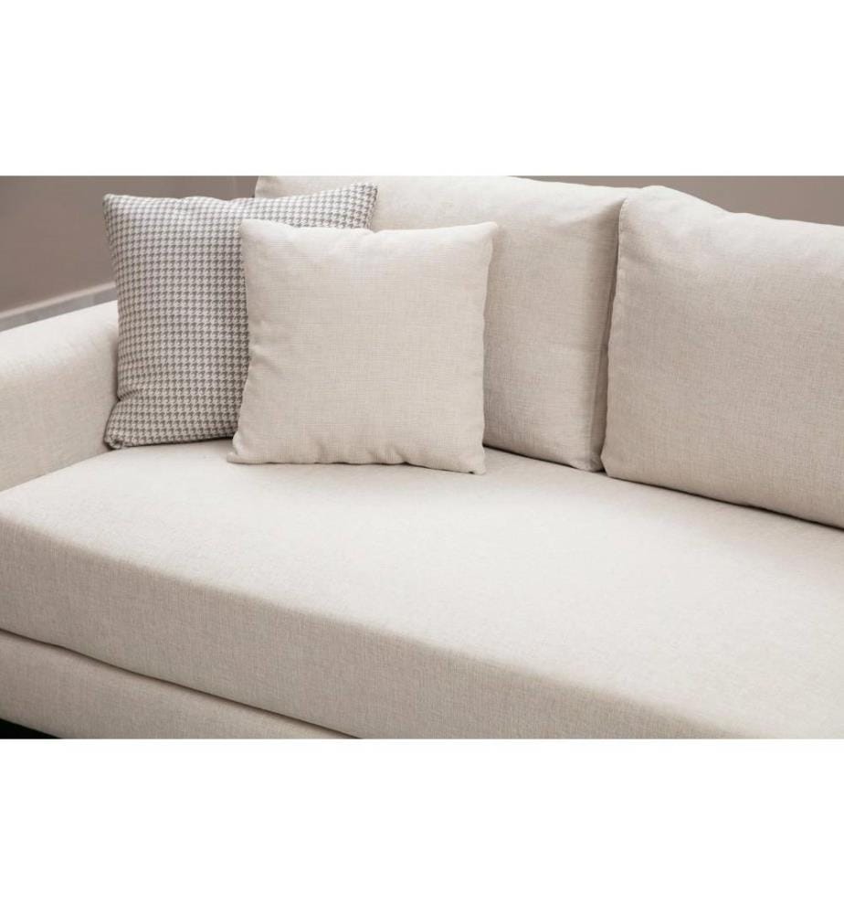 2-Sitz-Sofa, Beige, Gestell aus Buchenholz - Spanplatte, Stoff aus Polyester