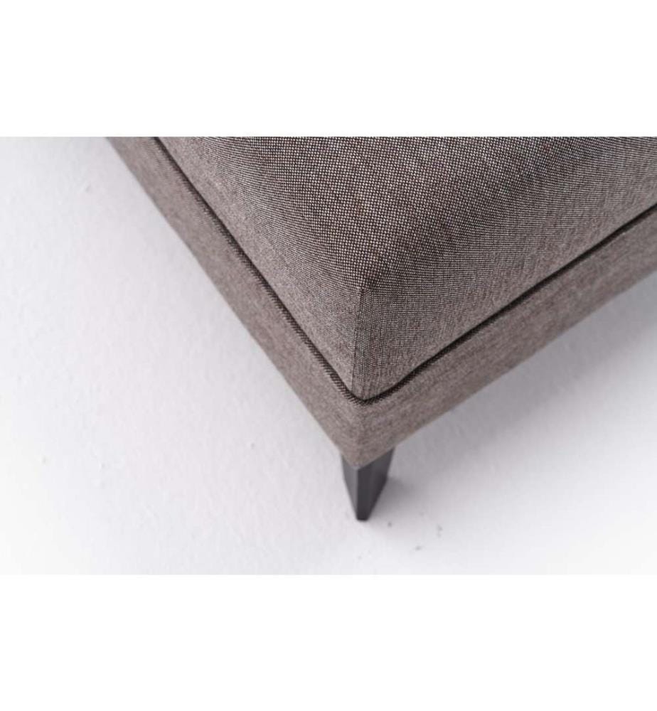 Corner Sofa-Bed, Brown, Fir Timber Frame, 50% Polyester - 50% Linen Fabric