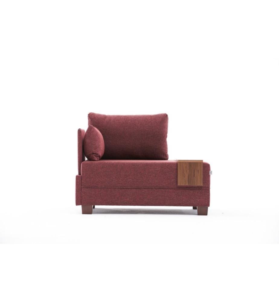 1-Seat Sofa, Claret Red, Solid Wood & Melamine Coated Particle Board Frame, Polyester & Cotton Fabric
