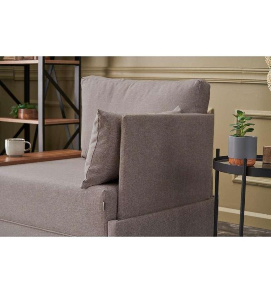1-Seat Sofa, Cream, Solid Wood & Melamine Coated Particle Board Frame, Polyester & Cotton Fabric