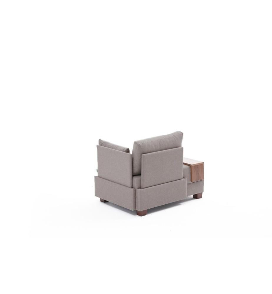 1-Seat Sofa, Cream, Solid Wood & Melamine Coated Particle Board Frame, Polyester & Cotton Fabric