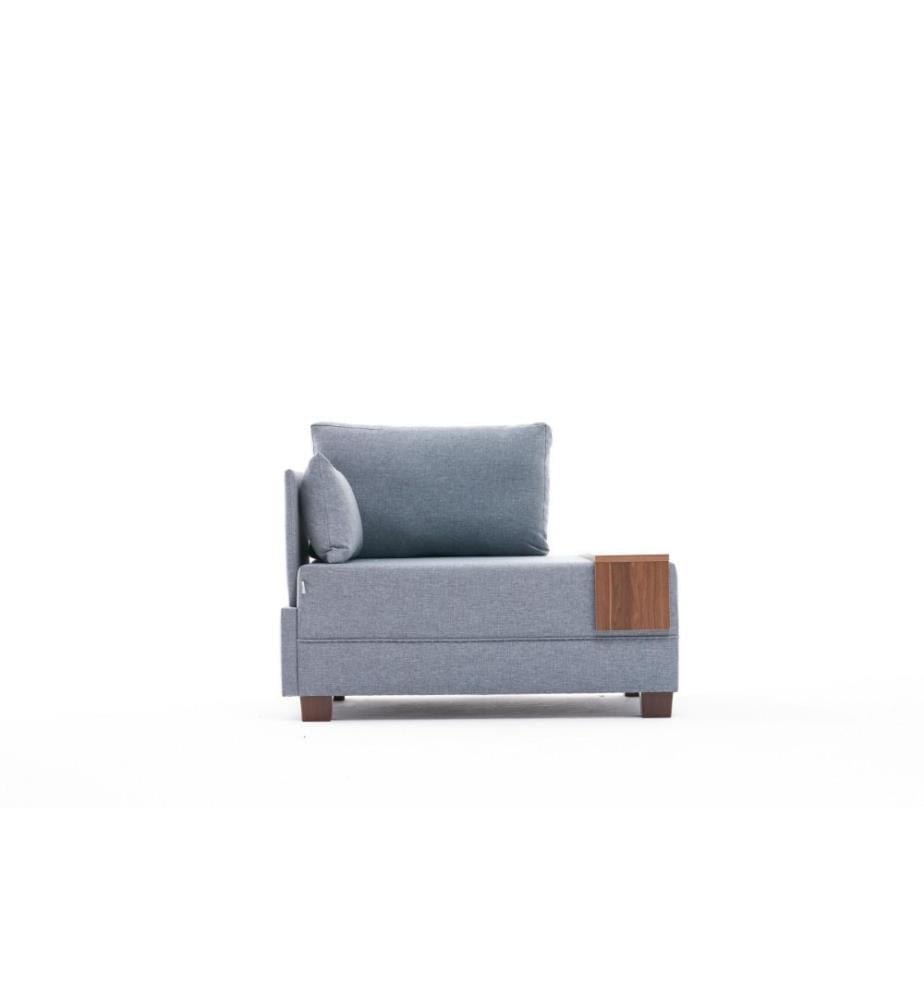 1-Seat Sofa, Blue, Solid Wood & Melamine Coated Particle Board Frame, Polyester & Cotton Fabric