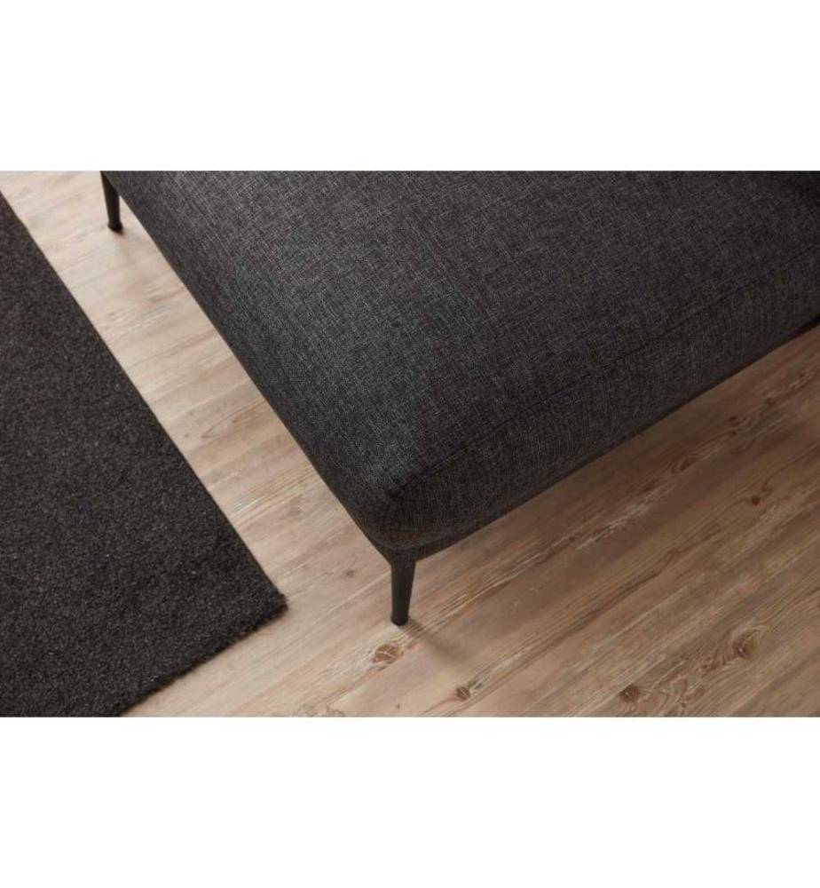 Ecksofa-Bett, Anthrazit, Buchenholzrahmen, 50% Polyester - 50% Leinenstoff