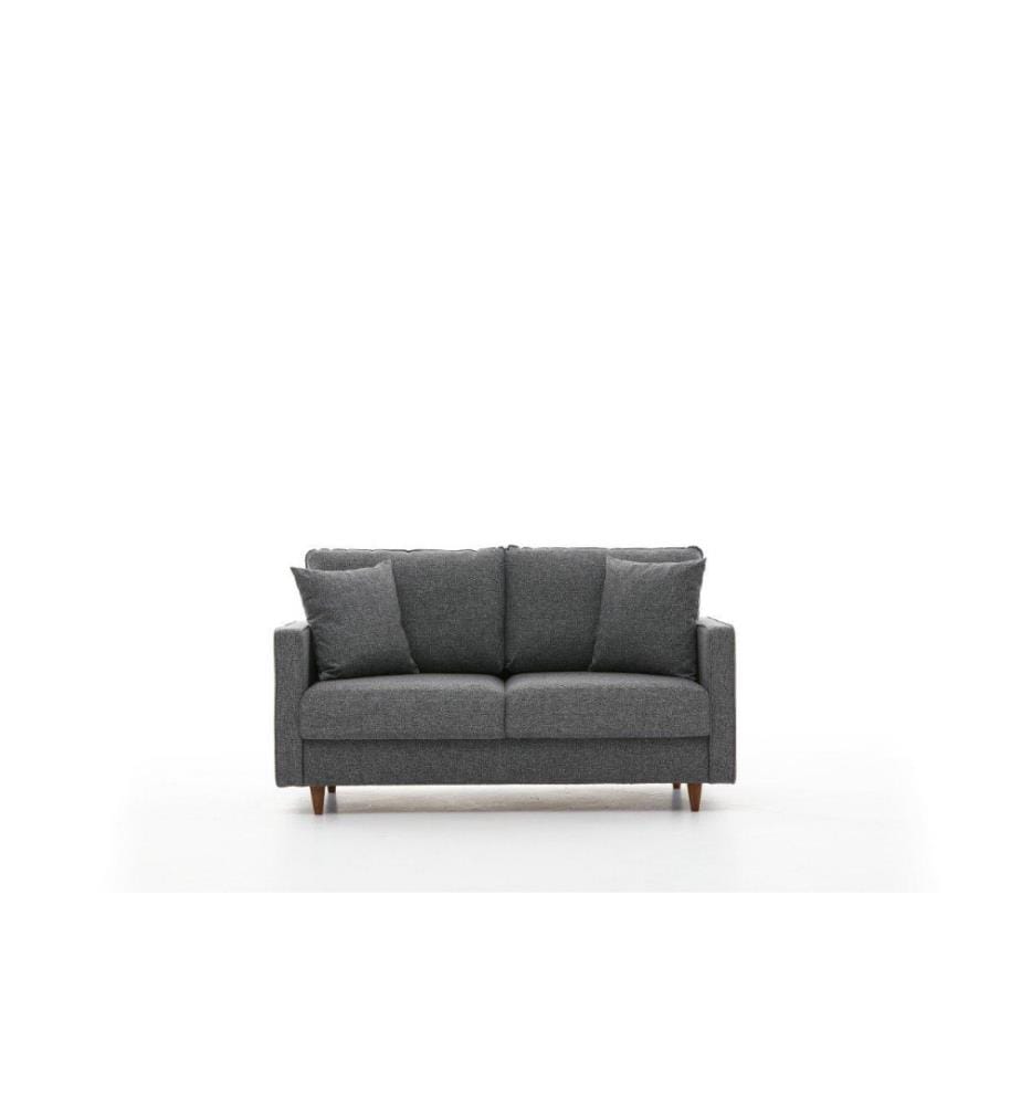 2-Sitz-Sofa, Grau, Tannenholz-Flakeboard-Rahmen, Polyester-Gewebe