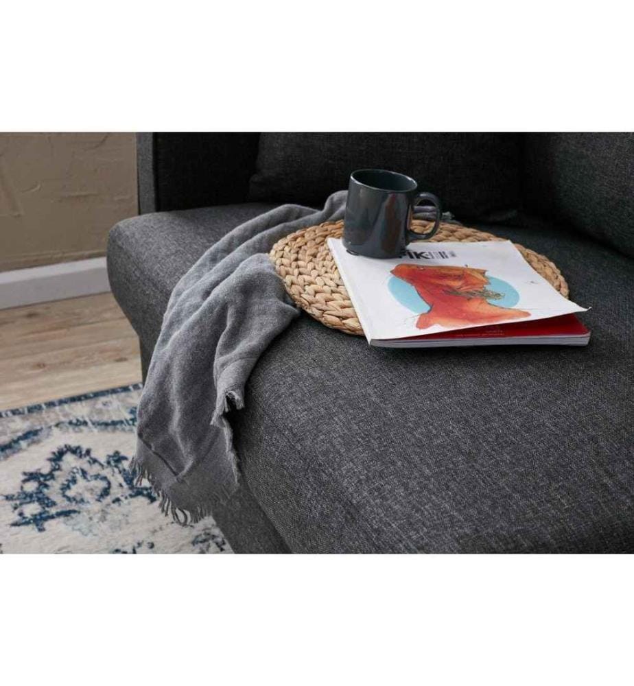 3-Sitz-Sofa, Anthrazit, Tannenholz-Flakeboard-Rahmen, Polyester-Gewebe