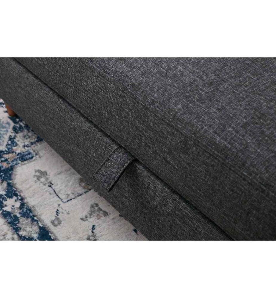 3-Sitz-Sofa-Bett, Anthrazit, Tannen-Flakeboard-Rahmen, Polyester-Stoff