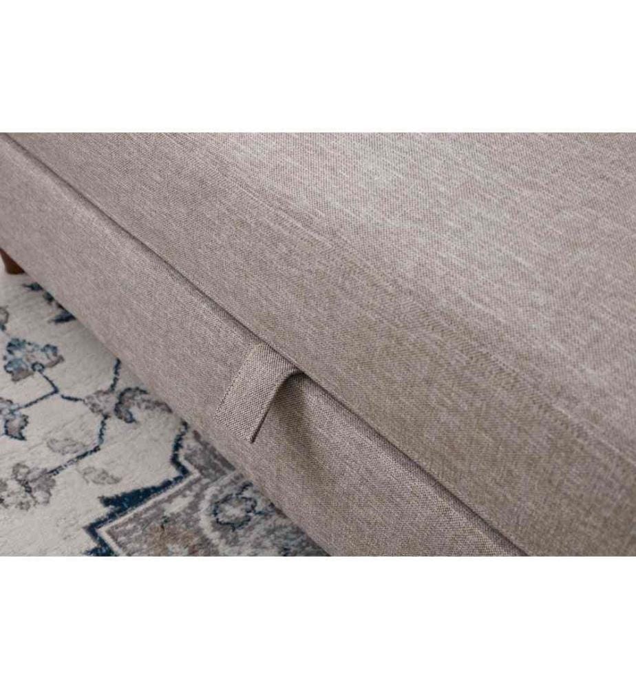 3-Sitz-Sofa-Bett, Creme, Tannenholz-Flakeboard-Rahmen, Polyester-Gewebe