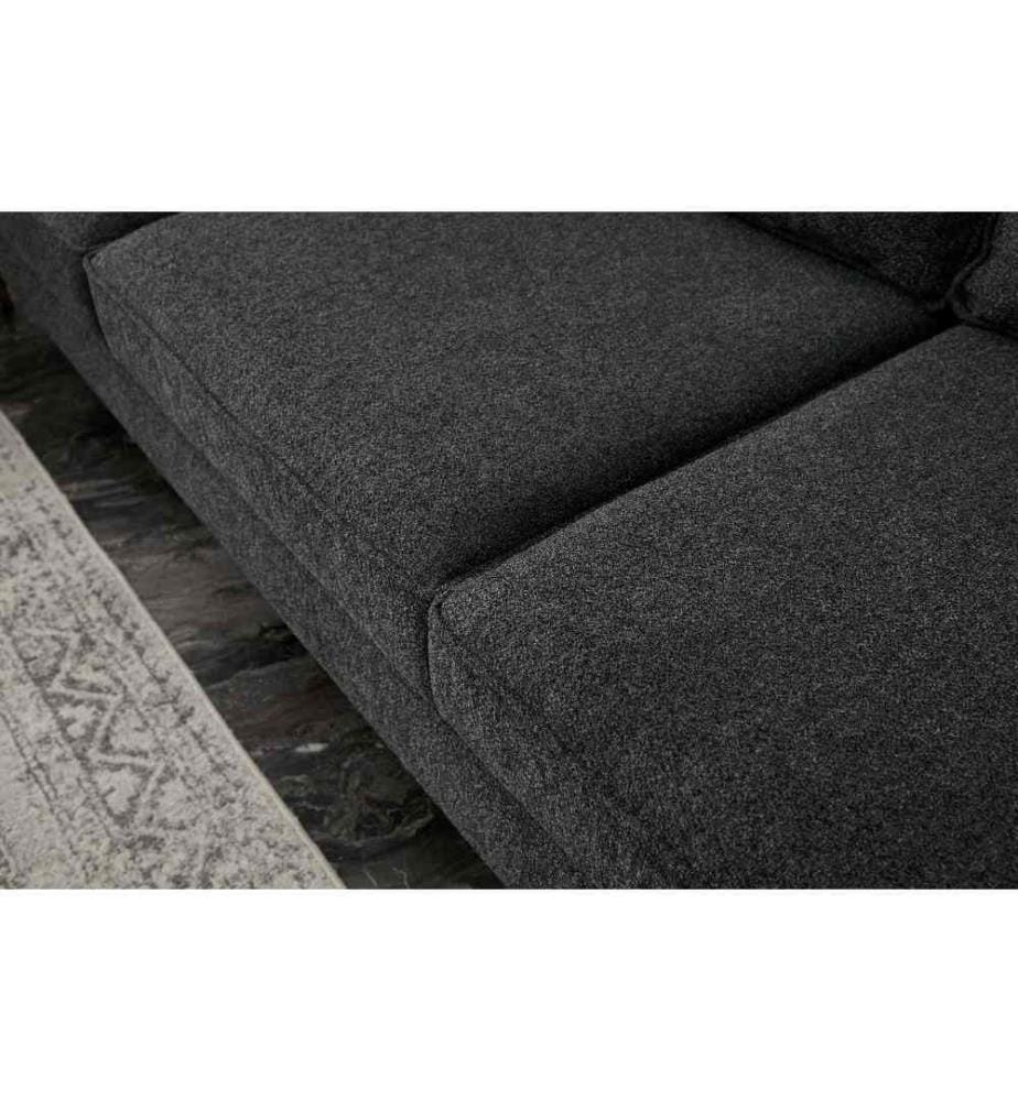 2-Seat Sofa, Anthracite, Black, Beech Wood Frame, Polyester Fabric