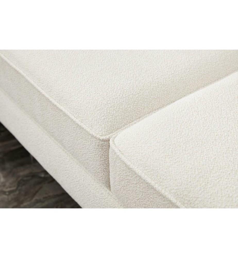 Ecksofa, Creme, Gold, Buchenholzrahmen, Polyestergewebe