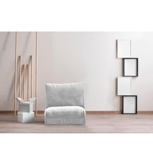 Canapé-lit 1 place, gris, structure métallique, tissu polyester