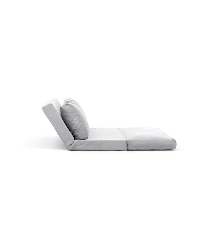 1-Sitz-Sofa-Bett, Grau, Metallrahmen, Polyester-Gewebe Stoff