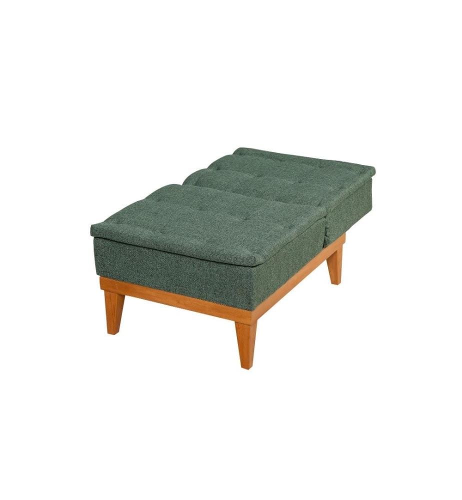 Wing Chair, vert, cadre en bois de charme, tissu lin