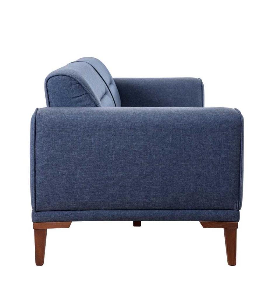3-Sitz Sofa-Bett, Dunkelblau, Gestell Hainbuche, Polyester Stoff