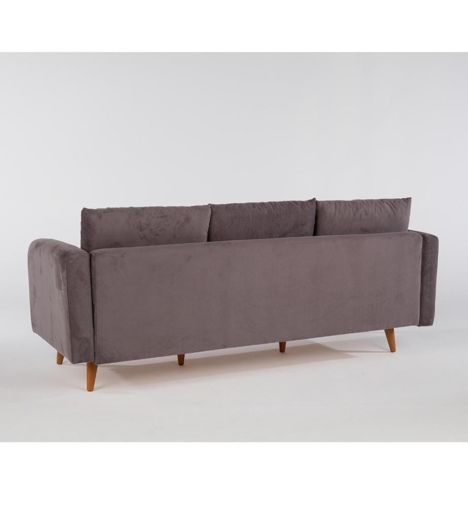 Ecksofa, Anthrazit, Gestell aus Kiefernholz, Gestrickter Stoff Stoff
